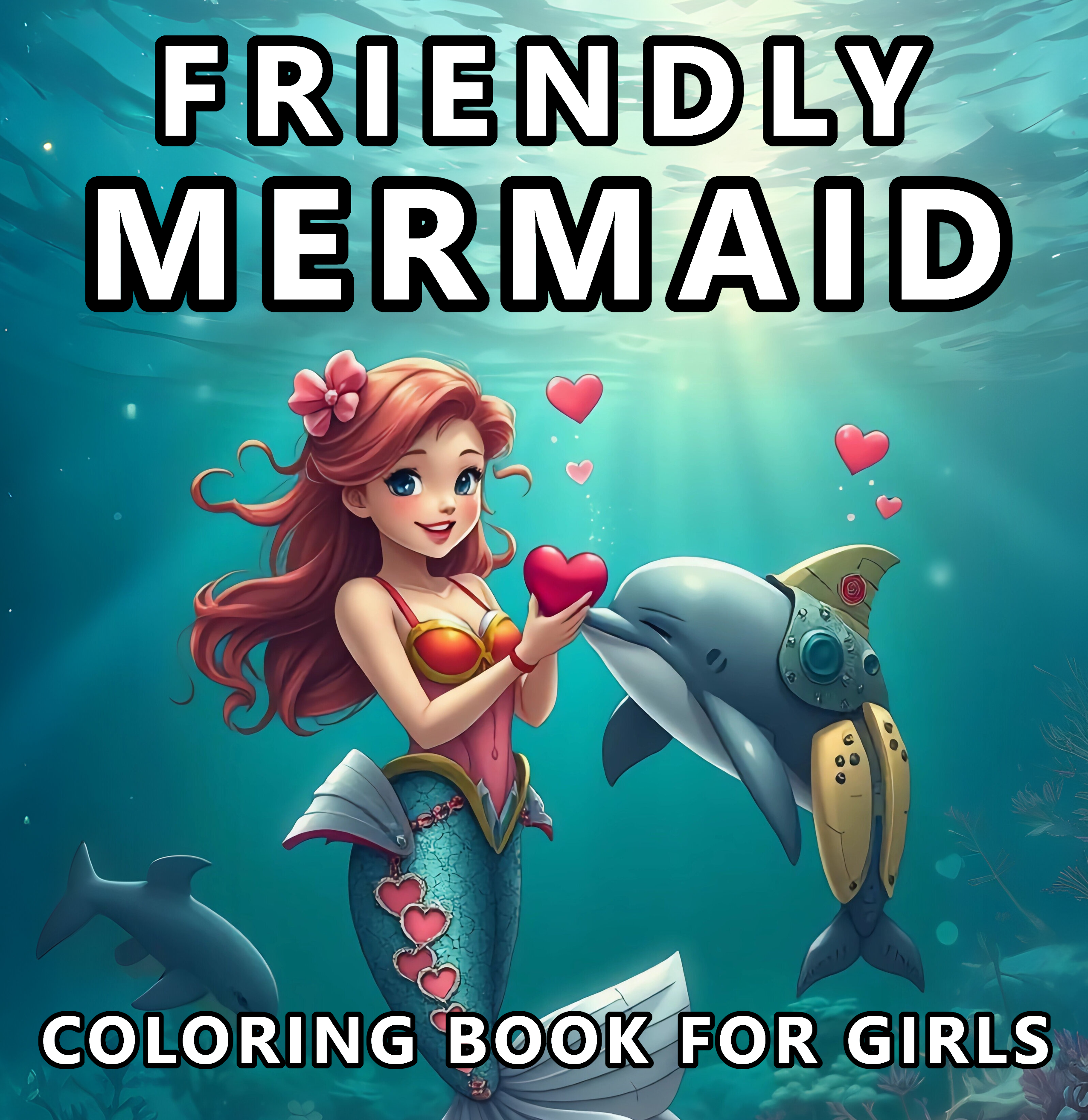 Mermaid coloring book for girls